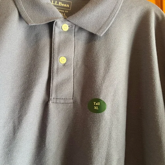 L.L. Bean XL Tall Blue Polo Shirt Casual Style NWT - Picture 2 of 5